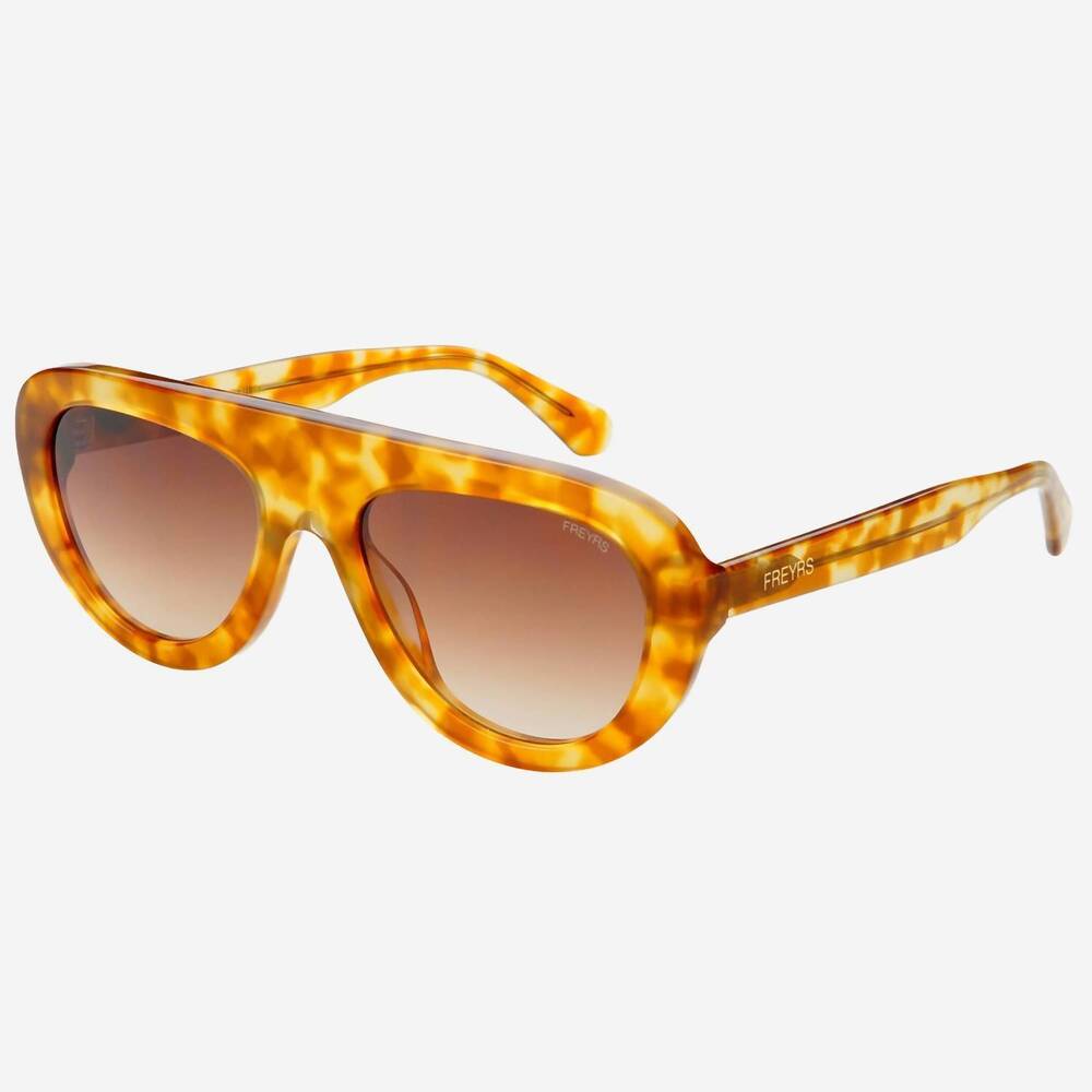 NEW FREYRS EYEWEAR jetsetter aviator sunglasses in honey tortoise